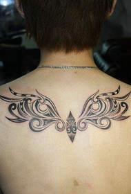 Men's back mode pragtige totem-tatoeëermerk