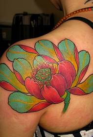 bright lotus fashion shoulder tattoo