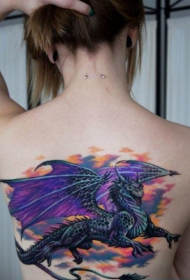 beauty back domineering European and American dragon tattoo pictures