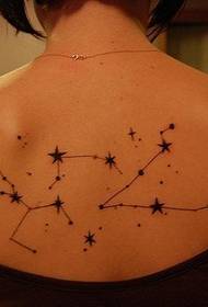 patrón de tatuaje estrellado de espalda