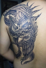 men's domineering phoenix back tattoo