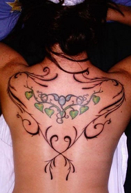 Girl Back representéiert Love Muster Tattoo