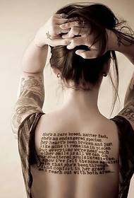 plima ženska leđa niz engleskih tetovaža tetovaža