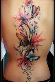 back beautiful butterfly tattoo 94749-back simple English word tattoo
