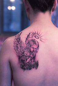 silently praying angel girl tattoo picture