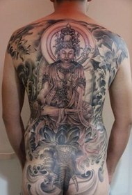 cool classic full back Puxian Bodhisattva tattoo pattern