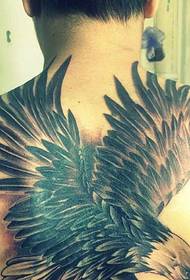 3D Eagle Tattoo Vzorec z nazaj spiralno