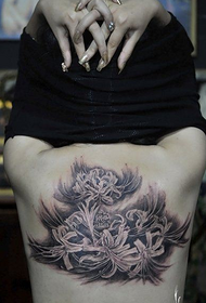 美しさ美しいバック花タトゥーパターン