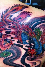 ຮູບແບບ tattoo phoenix back shoulder