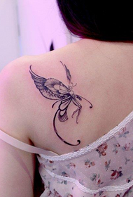 esquena de patró de tatuatge d'elfs papallona