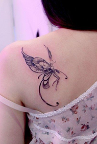 უკან პეპელა ელფის tattoo ნიმუში