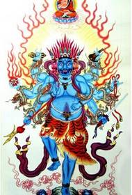 anak laki-laki kembali gambar gambar naskah tato Buddha yang indah