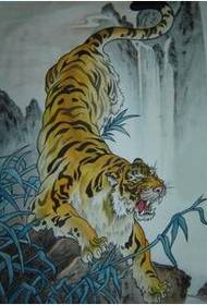 boys back fierce tiger down the mountain tattoo manuscript picture