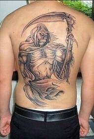 model de tatuaj de moarte negru spate