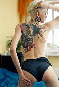 žensko stražnje lice Tattoo pattern