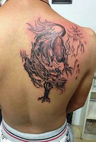 back unicorn tattoo pattern