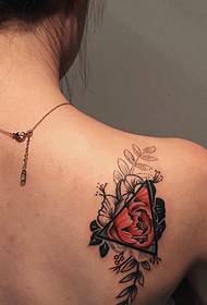 tilbage geometri blomster tatovering tatovering er meget smuk