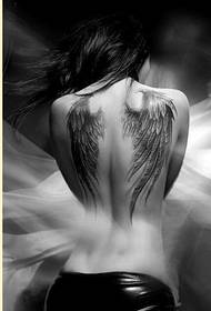 fashion beauty sexy back wings tattoo