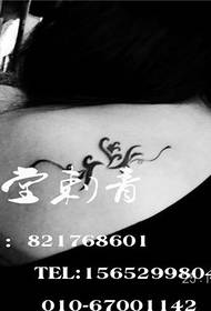 Hua Dan tattoo უკან tattoo ნაწიბურების დაფარავს ტატუირება ჩინური ხასიათის ტატუ