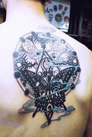 male back exquisite anime logo tattoo