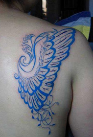 shoulder color eye totem wings tattoo