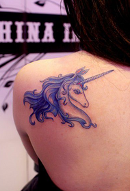 European Unicorn Shoulder Tattoo