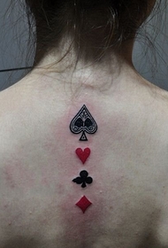 personality spades red heart plum square tattoo