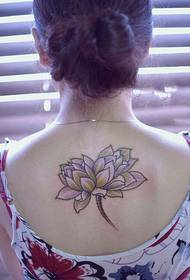 nyowani lotus back tattoo