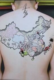 назад особистість китайська карта намальовані татуювання візерунок