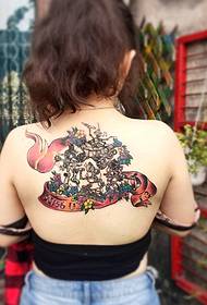 a Stylish and beautiful looking back totem tattoo tattoo