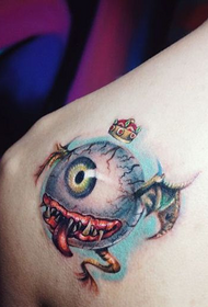 horrible eye tattoo on the shoulder