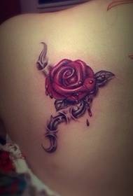 skønhed på bagsiden af rosen tatovering 94545 - ræv skulder tatovering på skulderen