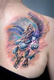 back lightning flashing thunderbolt Painted tattoo pattern