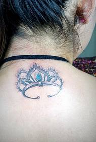 girl back crown tattoo