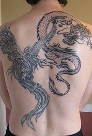 personal back dragon flying phoenix tattoo