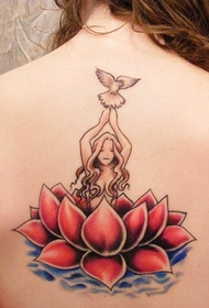 creative color lotus seat tattoo