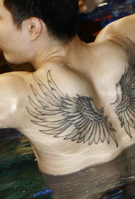 Wang Shipeng semi-naked arm domineering wings tattoo pattern
