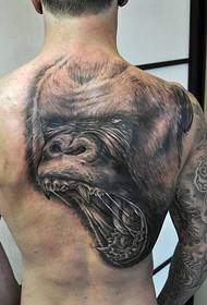 back fierce orangutan head tattoo