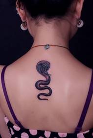 back small snake tattoo