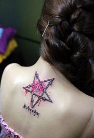 Tatuagem de moda em sânscrito estrela