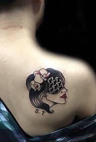Evropske i američke devojke sa tetoviranim očima na leđima