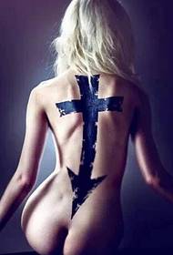 Schönheit Zurück Pfeil Kreuz Tattoo