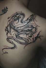 back totem dragon tattoo pattern
