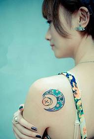 beauty shoulder moon totem tattoo
