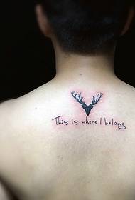 small fresh horns with English back tattoo tattoo