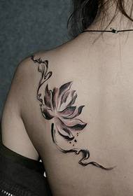 suitable for girls Back ink lotus tattoo tattoo