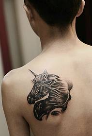 man back one unicorn tattoo pattern