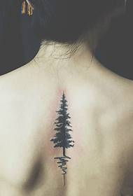 dievčatá späť prírodné malé čerstvé veľké tetovanie stromov