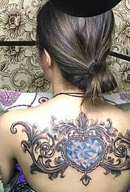 sexy beauty back personality totem tattoo pattern