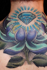 back blue sapphire blue lotus tattoo